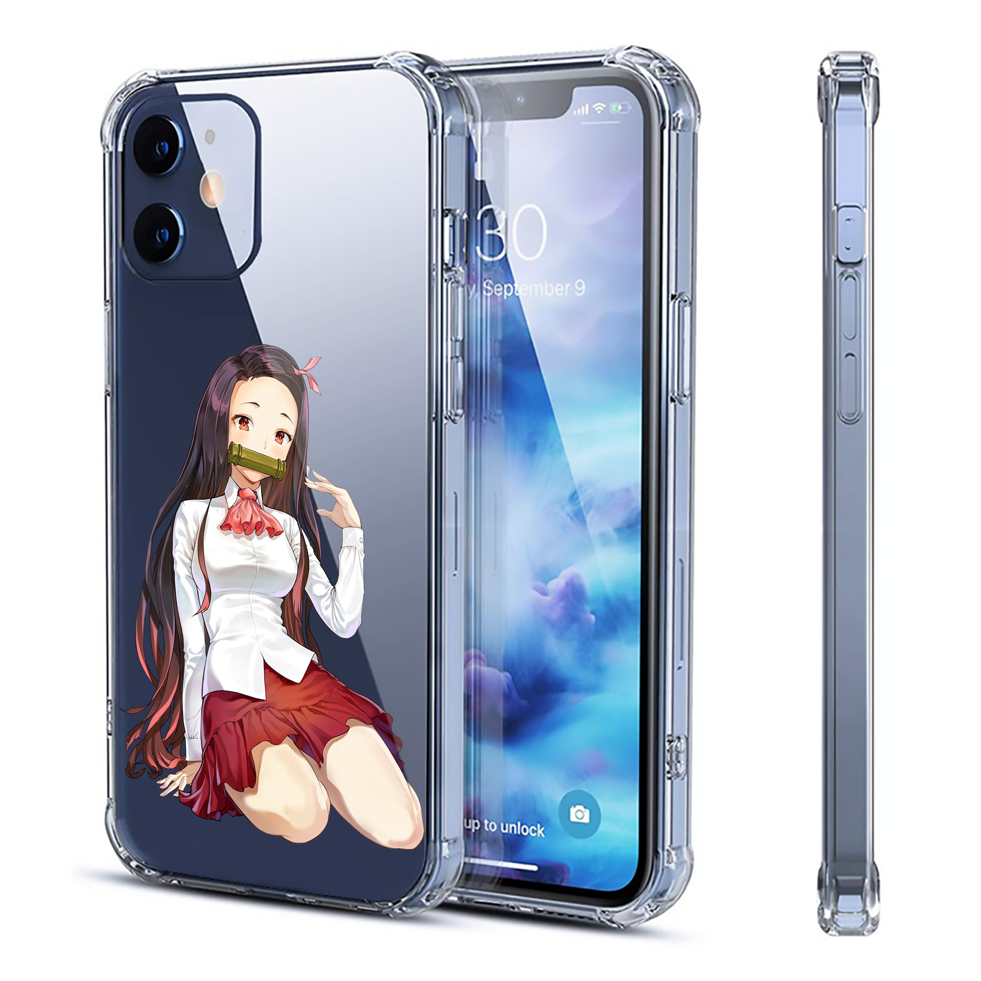 （画像用） 鬼滅の刃（きめつのやいば）竈門 禰󠄀豆子／かまど ねずこ Kamado Nezuko 【iPhone 12シリーズ対応】透明スマホケース（クリアソフトケース）
